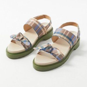 Urban Outfitters Ivy Plaid Lug Sandal - Green Plaid Sz 9